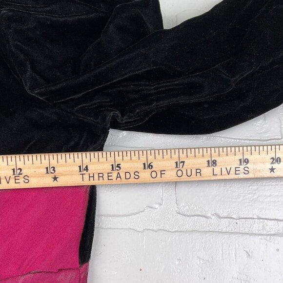 My Michelle Dress Girls 12 Black Pink Princess‎ Velvet Satin Shimmer Long Formal - Picture 6 of 10